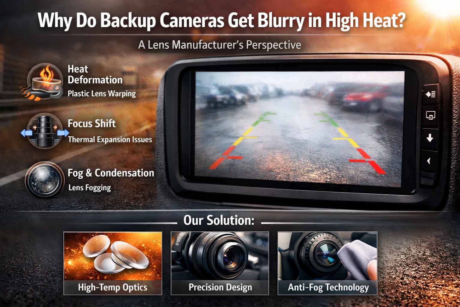 Why Backup Cameras Get Blurry in High Heat — And How High-Performance Automotive Lenses Solve It